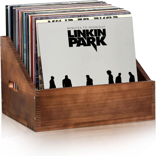 Wooden vinyl record - record, storage