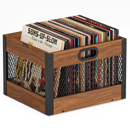Vinyl record storage crate - vinyl,