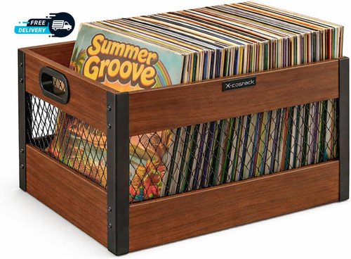 Vinyl record storage crate - record,